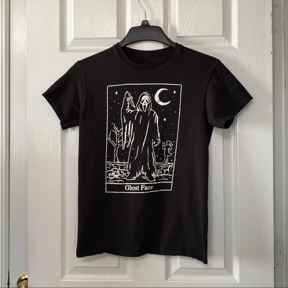 Ghost Face Scream Icons Of Horror Black Tarot Card T-Shirt - Picture 4 of 5